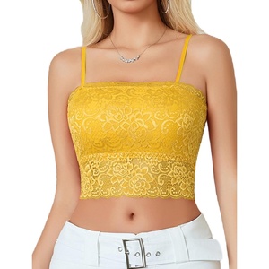 Avidlove Bralettes for Women Lace Spaghetti Strap Tank Top Tube Slim Basic Camisole(Yellow)