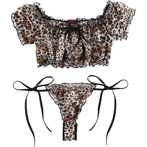 Avidlove Women’s Daisy Lingerie Bra Panty Set 2 Pieces Lingerie Set Sexy Babydoll Lingerie(Leopard Print)