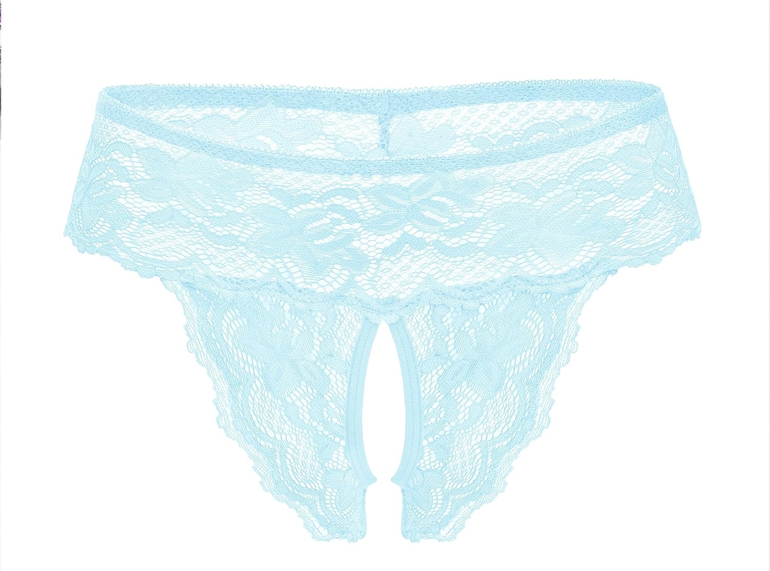 image:imageAvidlove Sexy Panties for Women Tanga Underwear Lace Panties Hollow Out GString ThongLight Blue