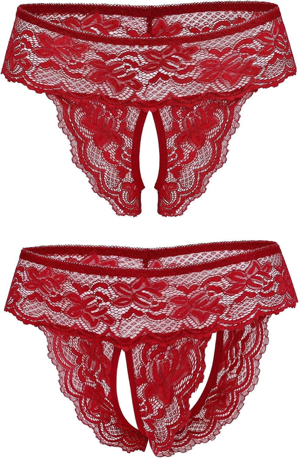 image:imageAvidlove Sexy Panties for Women Tanga Underwear Lace Panties Hollow Out GString ThongWine Red