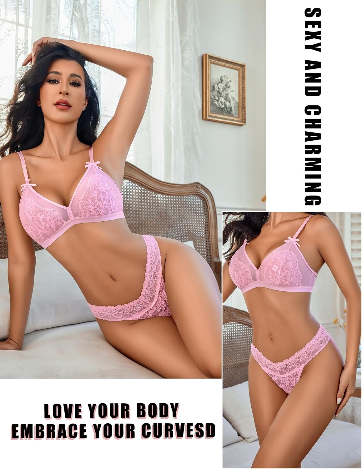 image:imageAvidlove Thongs for Women Lace Sexy Panties Low Waist Brazilian Underwear Sexy lace lingerie pantiesTback thongslow rise bikini underwearbreathable for dating or daliy wearBlackgreenpink