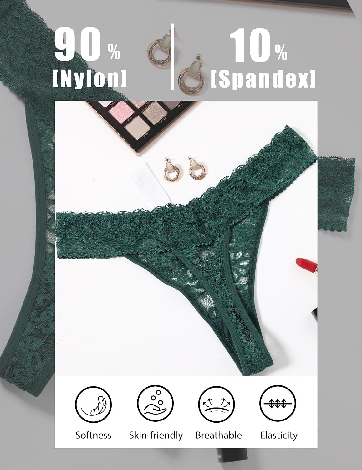 image:imageAvidlove Thongs for Women Lace Sexy Panties Low Waist Brazilian Underwear Sexy lace lingerie pantiesTback thongslow rise bikini underwearbreathable for dating or daliy wearBlackgreenpink