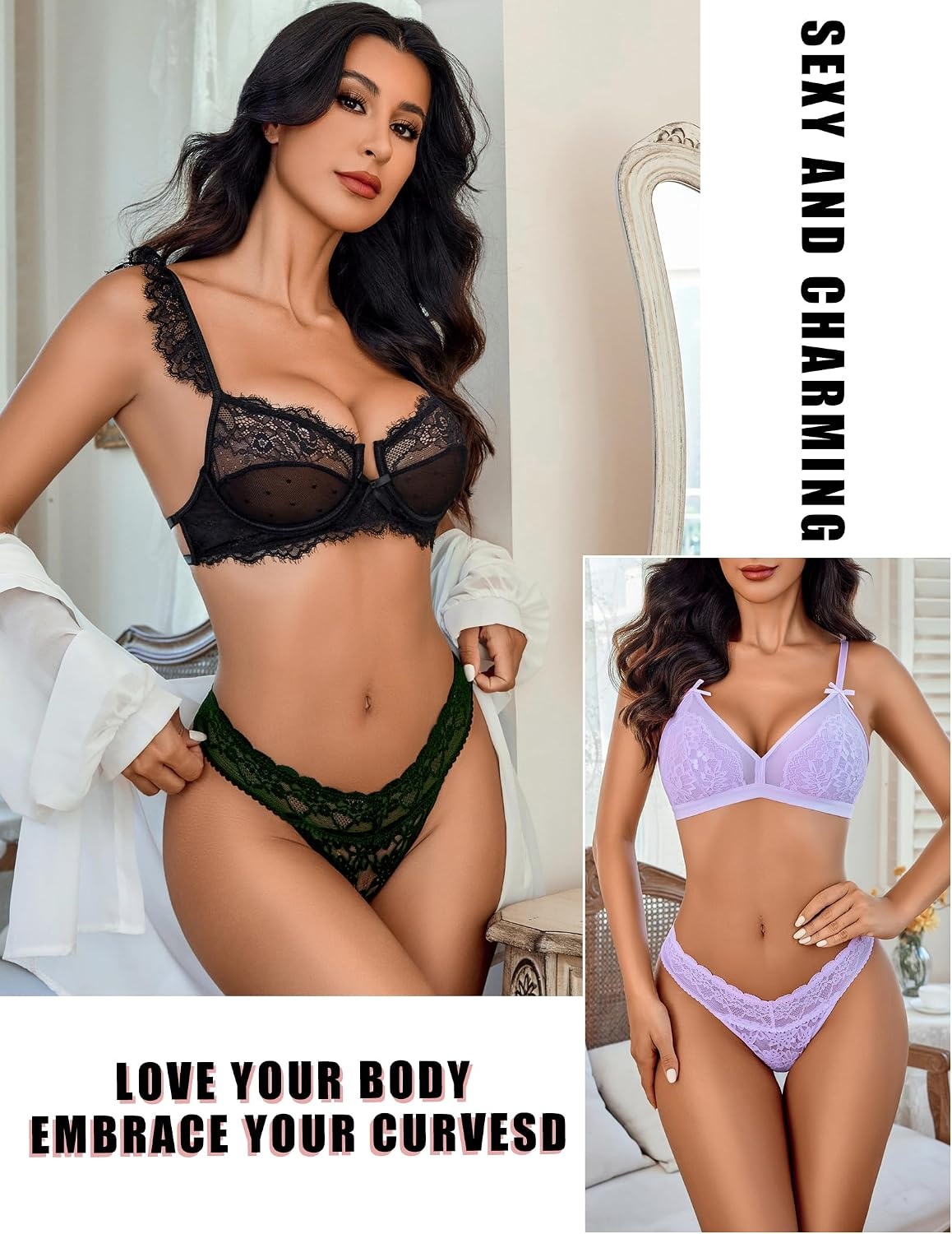 image:imageAvidlove Thongs for Women Lace Sexy Panties Low Waist Brazilian Underwear Sexy lace lingerie pantiesTback thongslow rise bikini underwearbreathable for dating or daliy wearBlackwhitegreenlilac