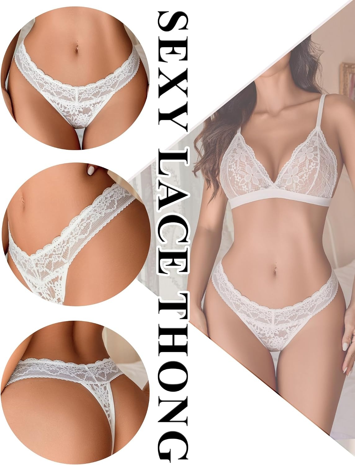 image:imageAvidlove Thongs for Women Lace Sexy Panties Low Waist Brazilian Underwear Sexy lace lingerie pantiesTback thongslow rise bikini underwearbreathable for dating or daliy wearBlackwhitegreenlilac