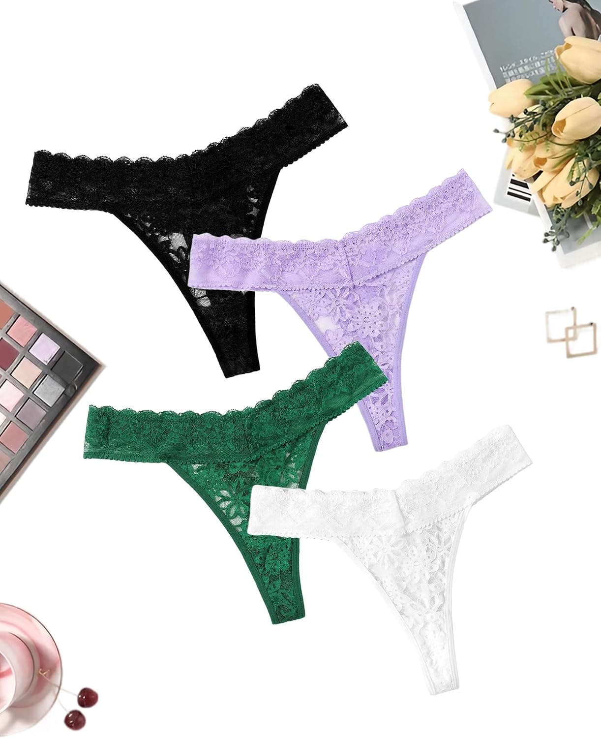 image:imageAvidlove Thongs for Women Lace Sexy Panties Low Waist Brazilian Underwear Sexy lace lingerie pantiesTback thongslow rise bikini underwearbreathable for dating or daliy wearBlackwhitegreenlilac