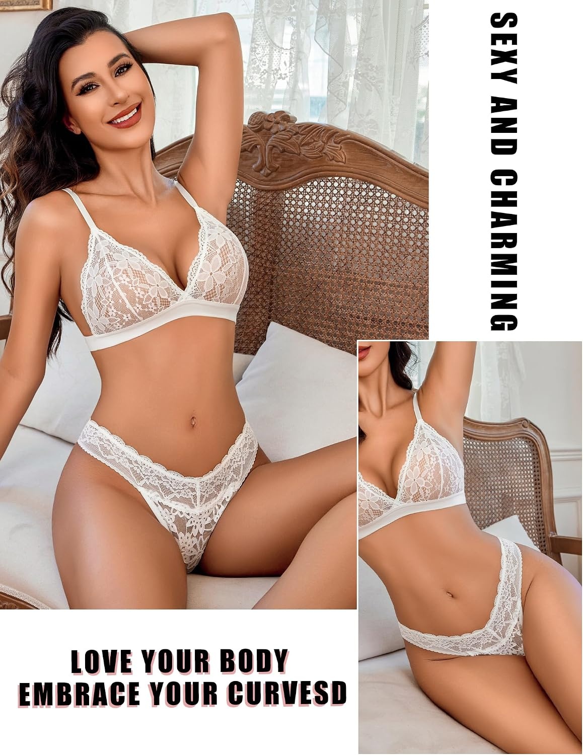 image:imageAvidlove Thongs for Women Lace Sexy Panties Low Waist Brazilian Underwear Sexy lace lingerie pantiesTback thongslow rise bikini underwearbreathable for dating or daliy wearBlackwhitered