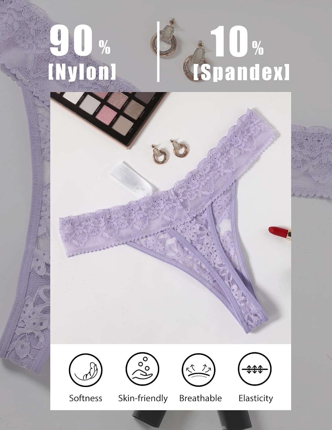 image:imageAvidlove Thongs for Women Lace Sexy Panties Low Waist Brazilian Underwear Sexy lace lingerie pantiesTback thongslow rise bikini underwearbreathable for dating or daliy wearLilac