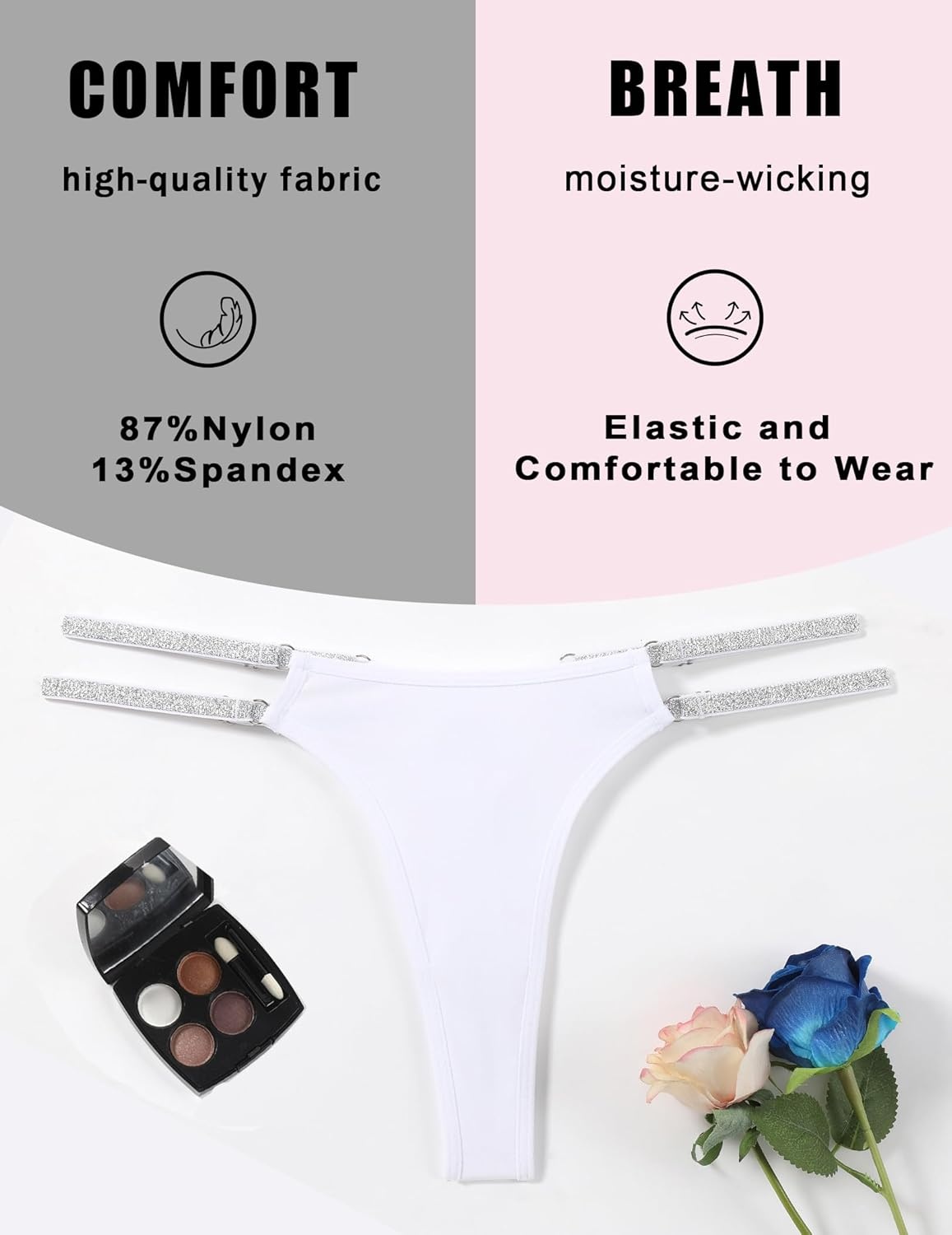 image:imageAvidlove Thongs for Women Sexy Low Waist Underwear Brazilian Tanga PantiesDark RedLight PinkWhite