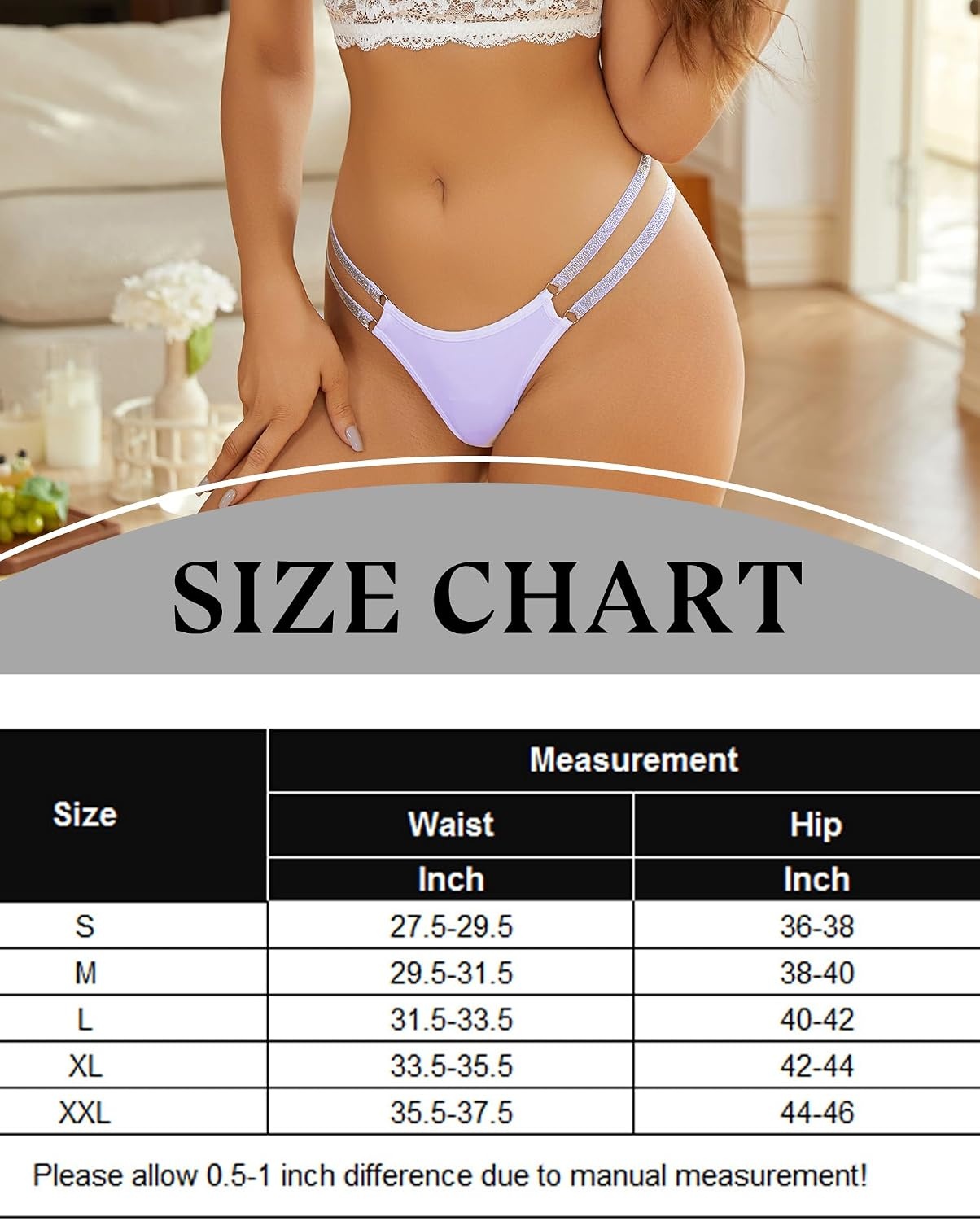 image:imageAvidlove Thongs for Women Sexy Low Waist Underwear Brazilian Tanga PantiesLilac