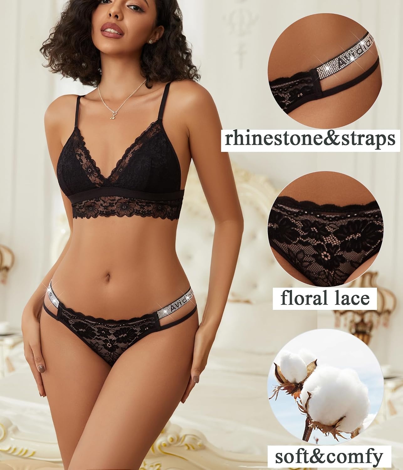 image:imageAvidlove Underwear for Women Cotton Briefs Sexy Floral Lace Hipster Panties Cheeky UnderpantiesBlackWine RedPink