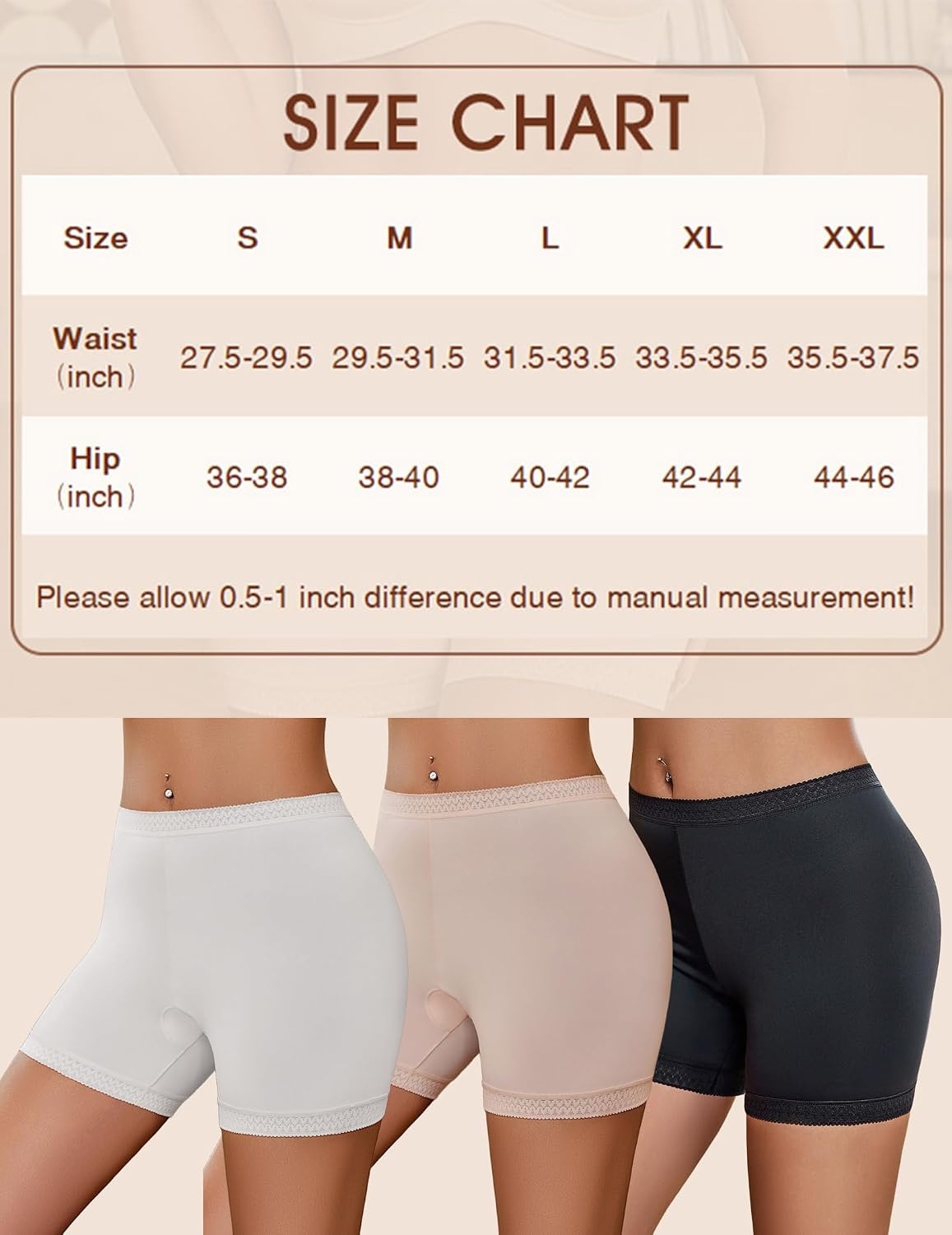 image:imageAvidlove Womens Slip Shorts for Under Dresses Seamless Under Shorts Smooth Shaping Boyshorts Panties Anti Chafing UnderwearBlackwhite