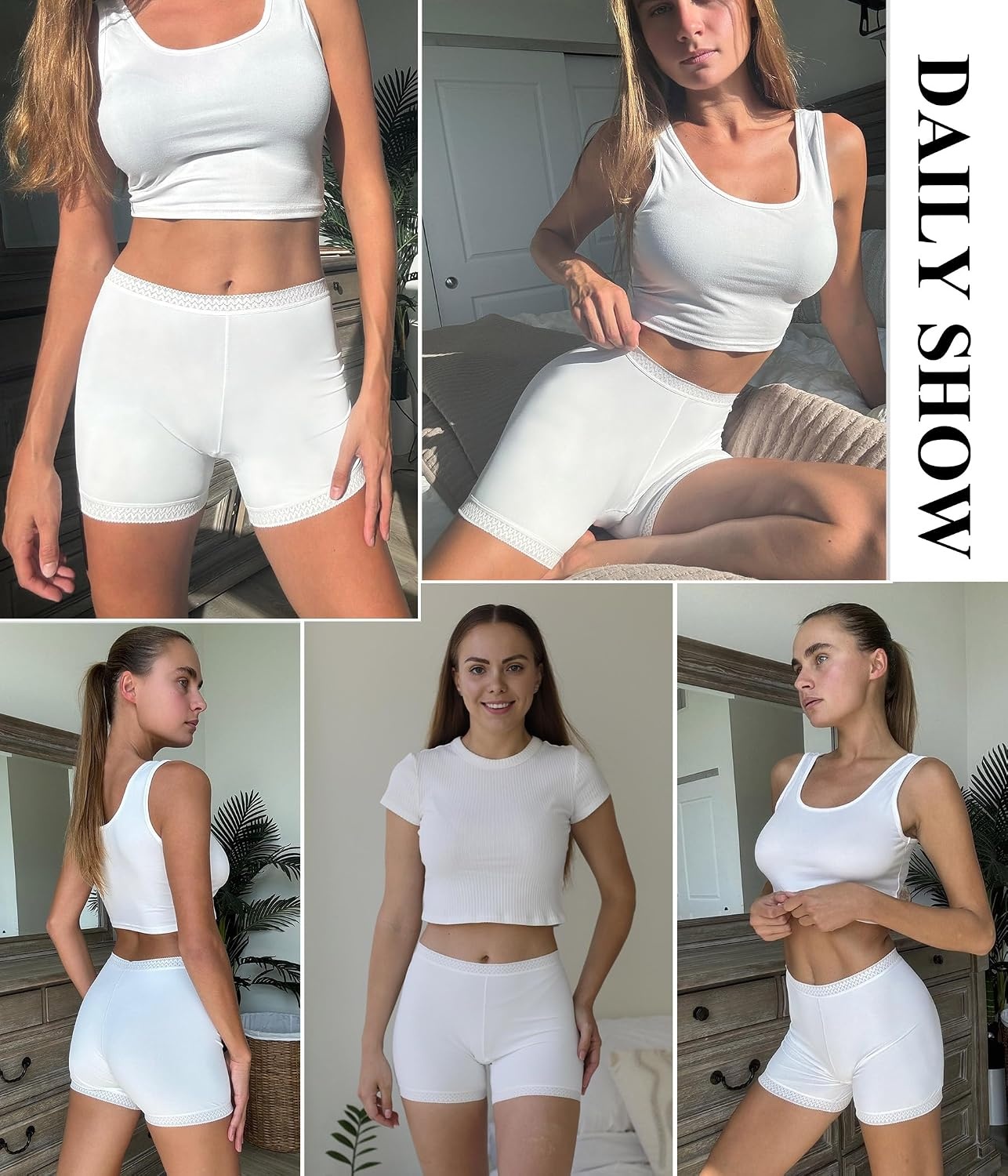 image:imageAvidlove Womens Slip Shorts for Under Dresses Seamless Under Shorts Smooth Shaping Boyshorts Panties Anti Chafing UnderwearBlackwhite