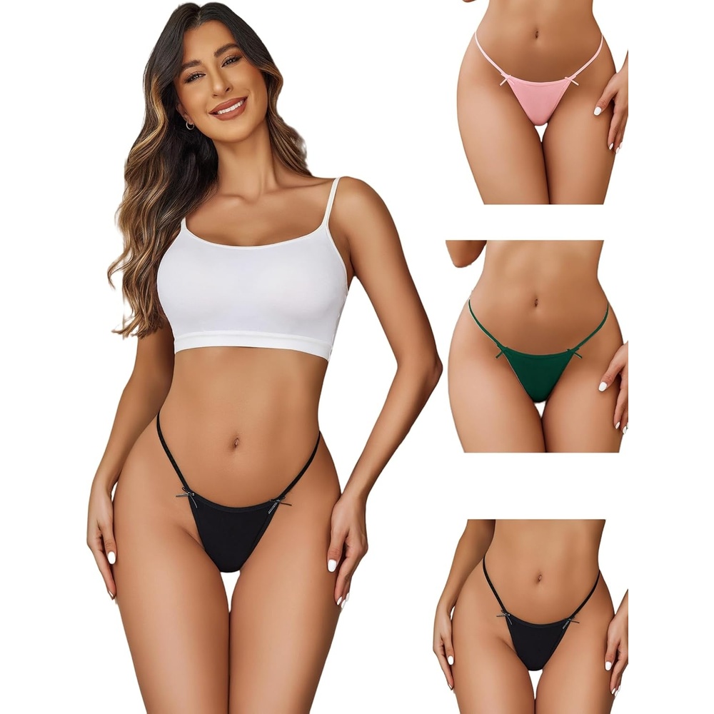 image:imageAvidlove G String Thongs for Women Cheeky Breathable Underwear Sexy No Show Panties 3 PackBlackpinkgreen