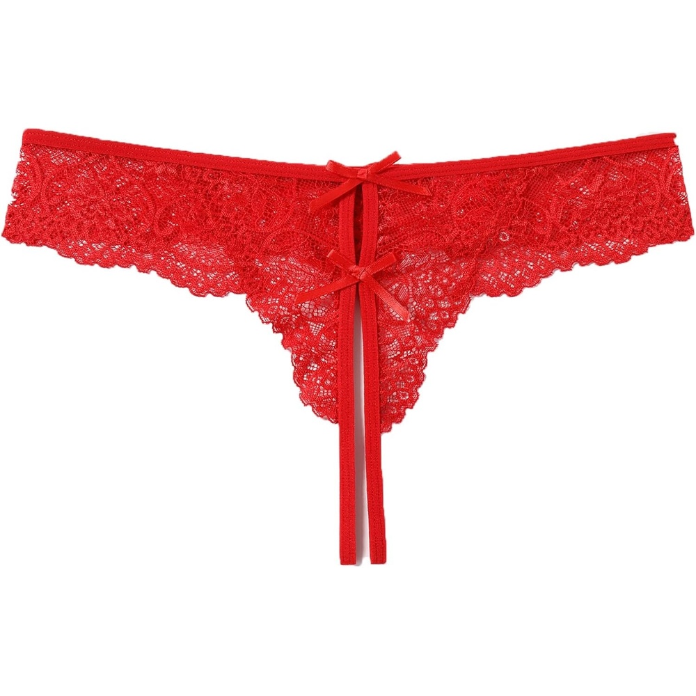 image:imageAvidlove Lace Thongs for Women Sexy Panties with Cute Bow Cheeky Briefs Criss Cross String Hipster Underwear 13 PackRed