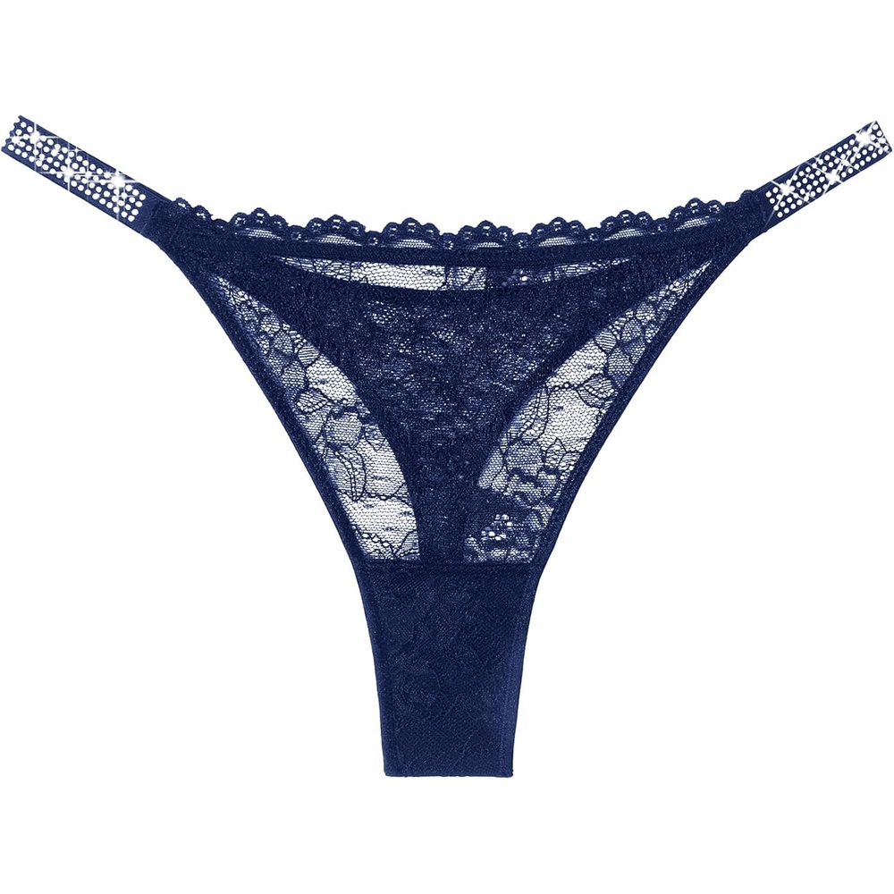 image:imageAvidlove Lace Thongs for Women with RhinestoneEmbellished Strap Cheeky Underwear Sexy Panties 13 PackNavy Blue