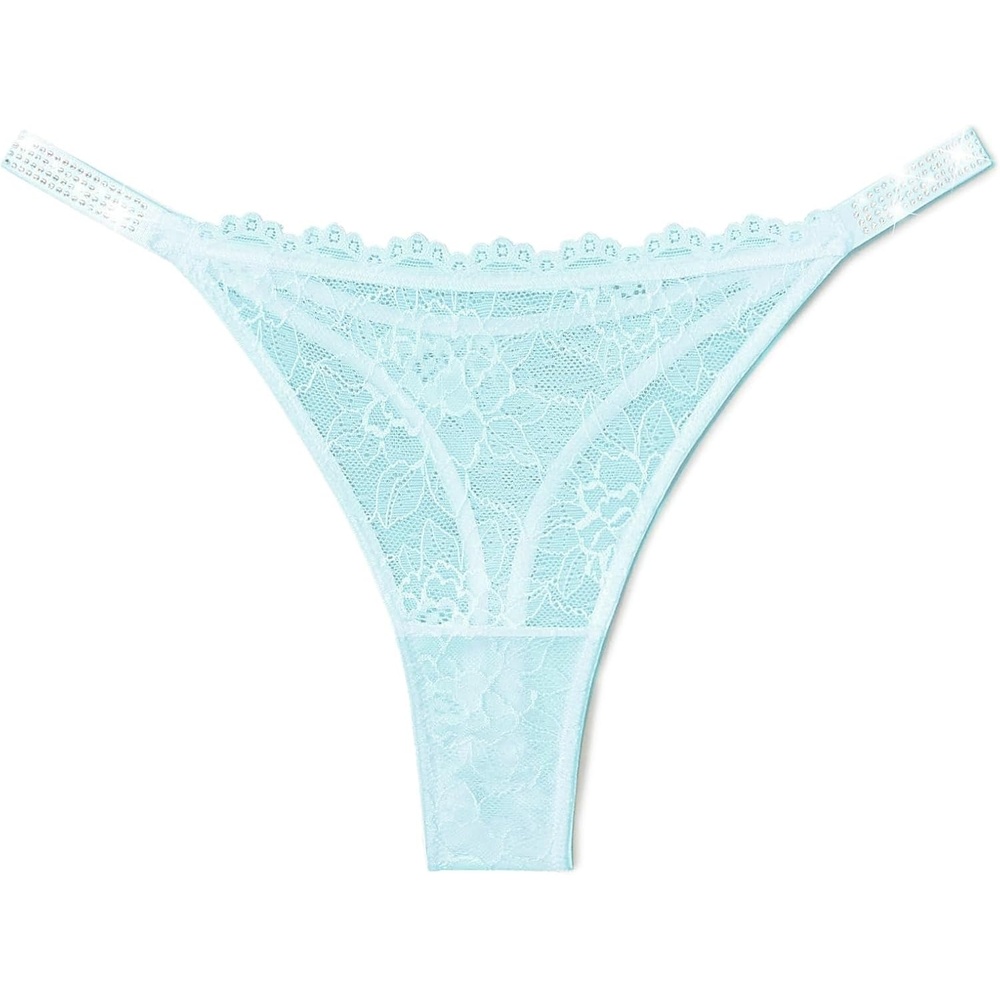 image:imageAvidlove Lace Thongs for Women with RhinestoneEmbellished Strap Cheeky Underwear Sexy Panties 13 PackSky Blue