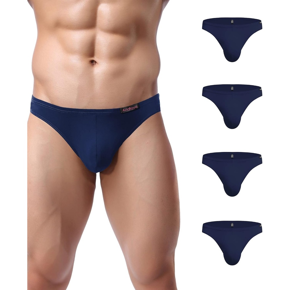 image:imageAvidlove Mens Bikini Underwear Low Rise Briefs Microfiber Underpants 4 PackBlue