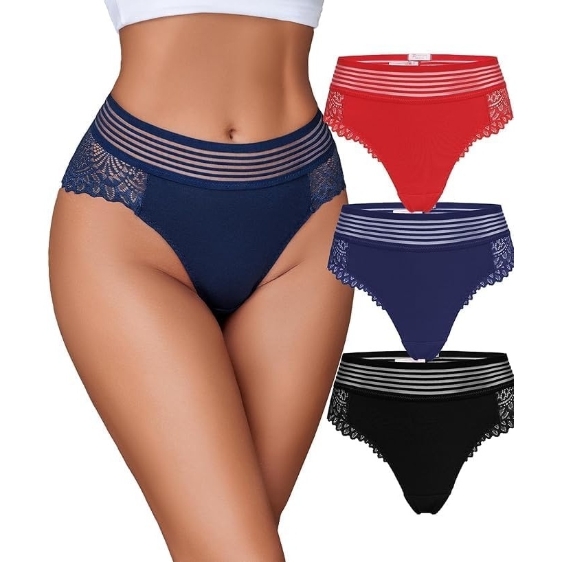 image:imageAvidlove Sexy Panties for Women Lace Underwear Cheeky Hipster Panties Stretch Briefs MultipackBlackNavy BlueRed