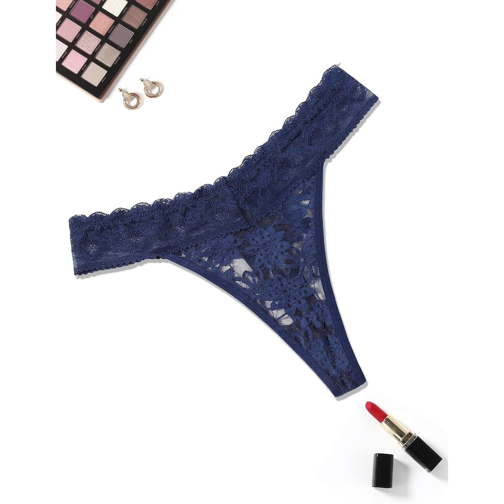 image:imageAvidlove Thongs for Women Lace Sexy Panties Low Waist Brazilian Underwear Sexy lace lingerie pantiesTback thongslow rise bikini underwearbreathable for dating or daliy wearNavy Blue