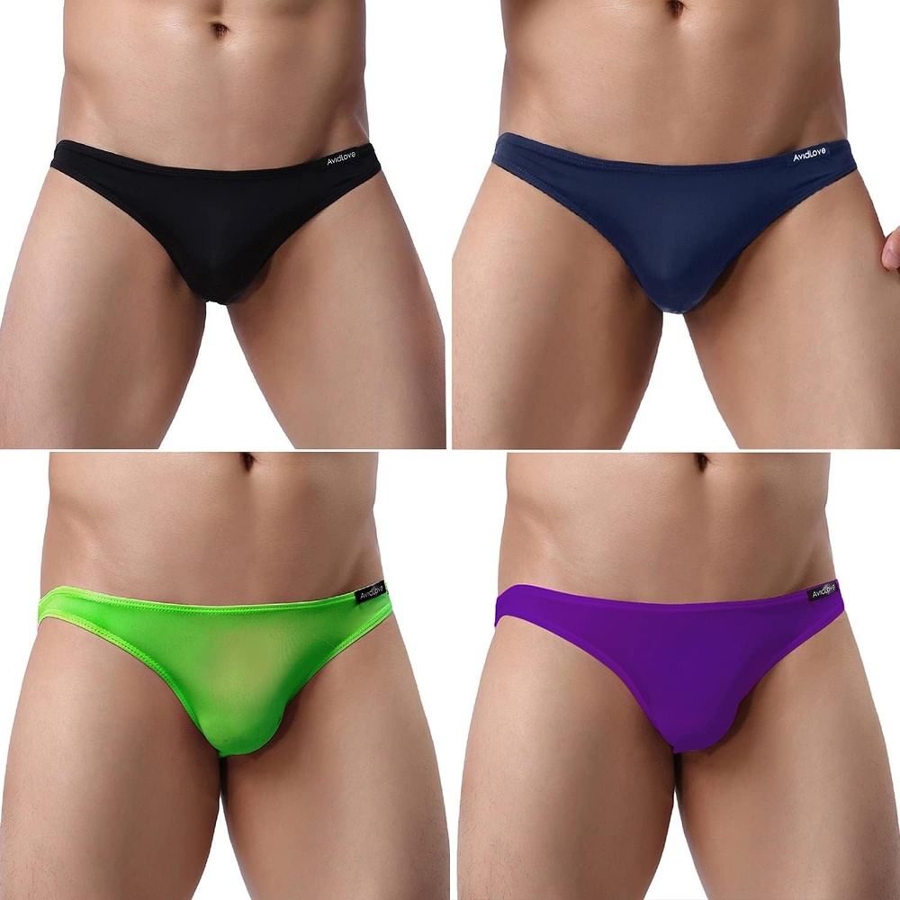 image:imageAvidlove Underwear Mens 4 Pack Classic Low Rise Stretchy Hip Briefs BikiniBlackNavy BlueDark PurpleApple Green23