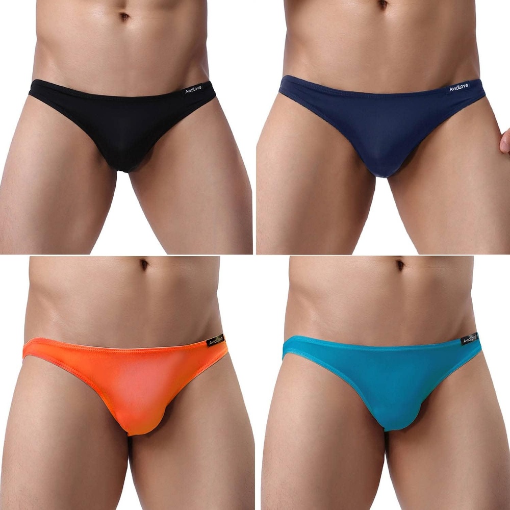 image:imageAvidlove Underwear Mens 4 Pack Classic Low Rise Stretchy Hip Briefs BikiniBlackNavy BluePeacock BlueOrange22