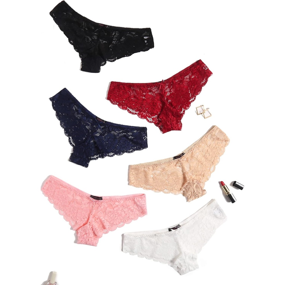 image:imageAvidlove Women Floral Lace Panties Sexy Hipster Underwear Cheeky Bikini Panties VShape Waistband Tangas6 Pcs1