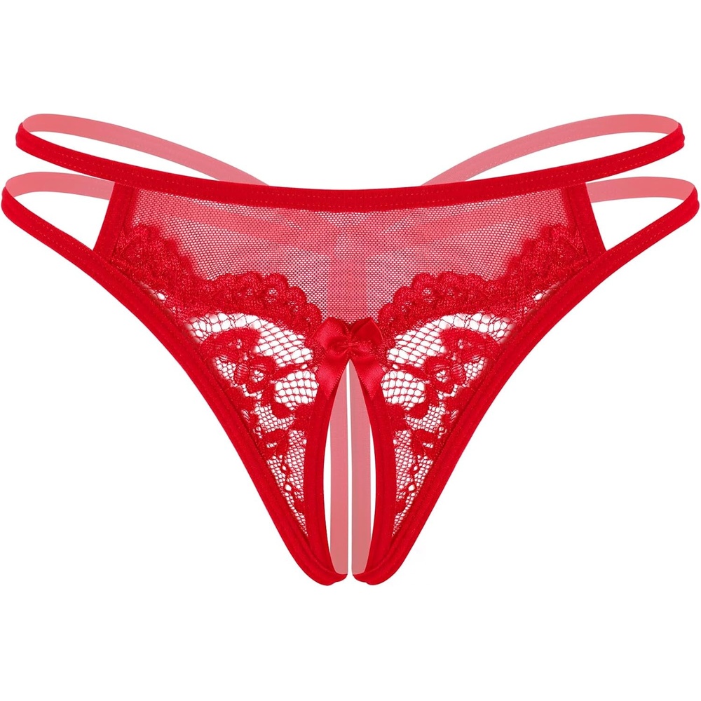 image:imageAvidlove Women Lace Panties Floral Lace Briefs Mesh Hollow Out GString Thongs Tback Underwear 14 PackRed