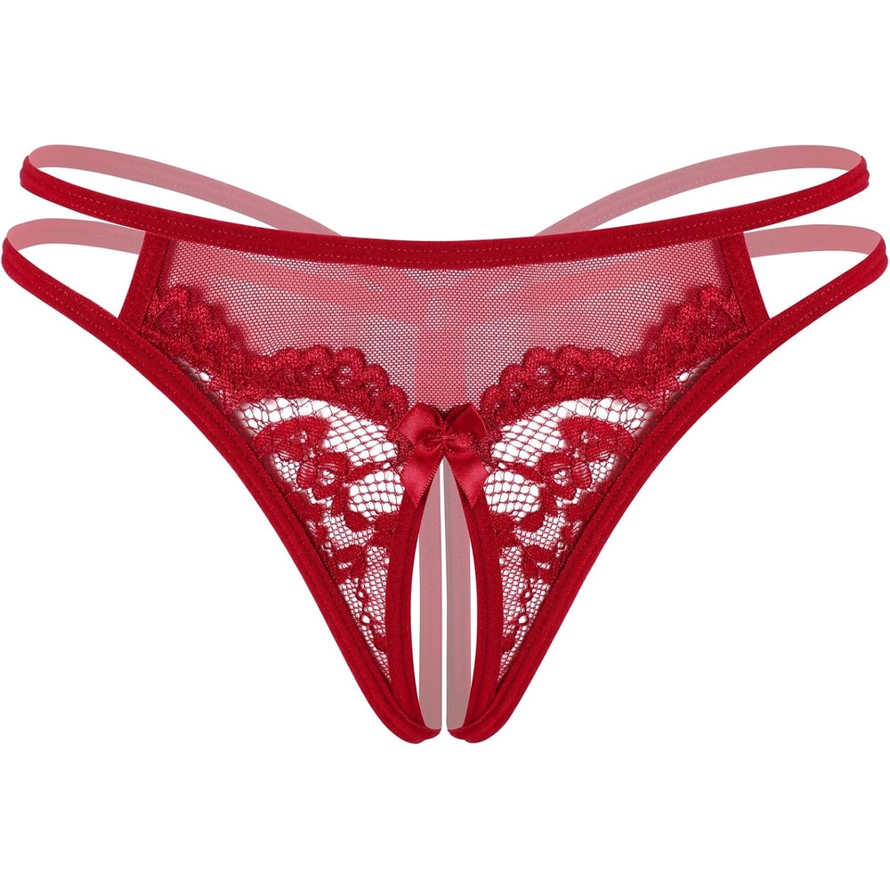 image:imageAvidlove Women Lace Panties Floral Lace Briefs Mesh Hollow Out GString Thongs Tback Underwear 14 PackWine Red