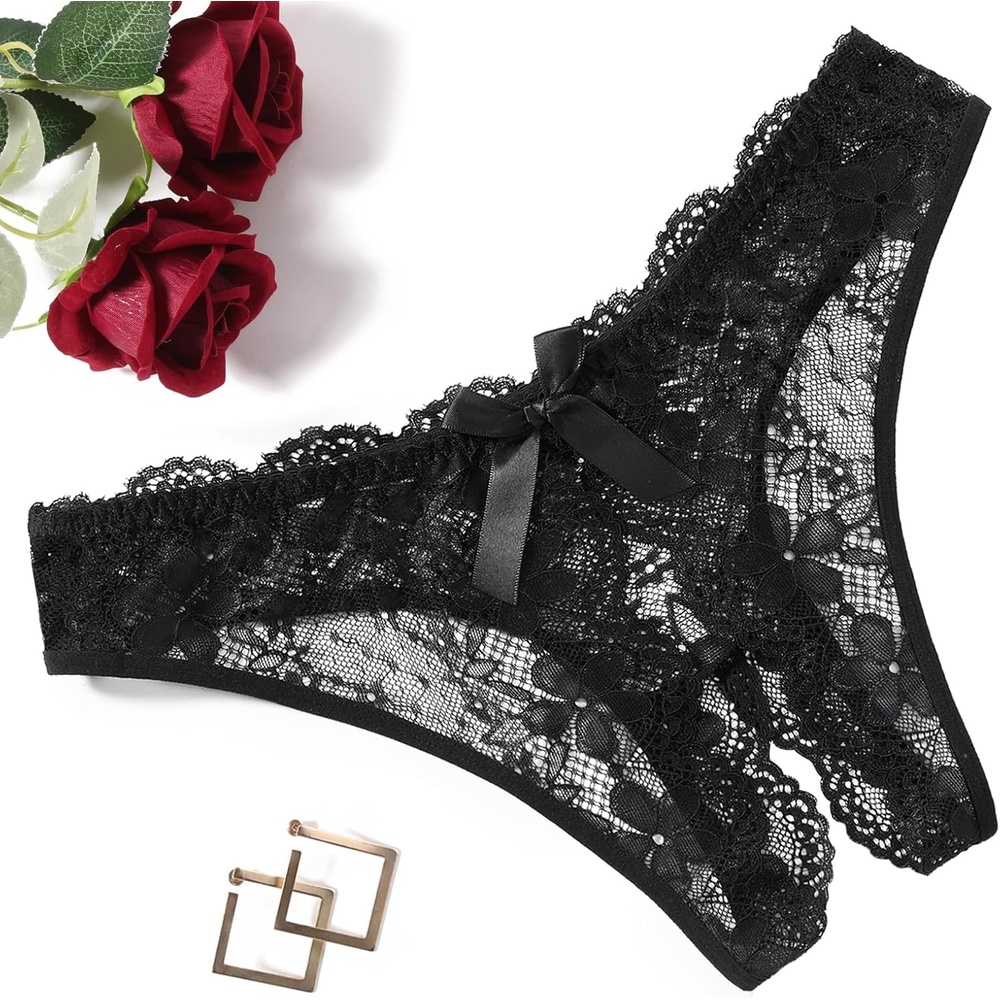 image:imageAvidlove Women Lace Panties Floral Lace Briefs Sexy Hollow Out Bow Underwear 14 PackBlack