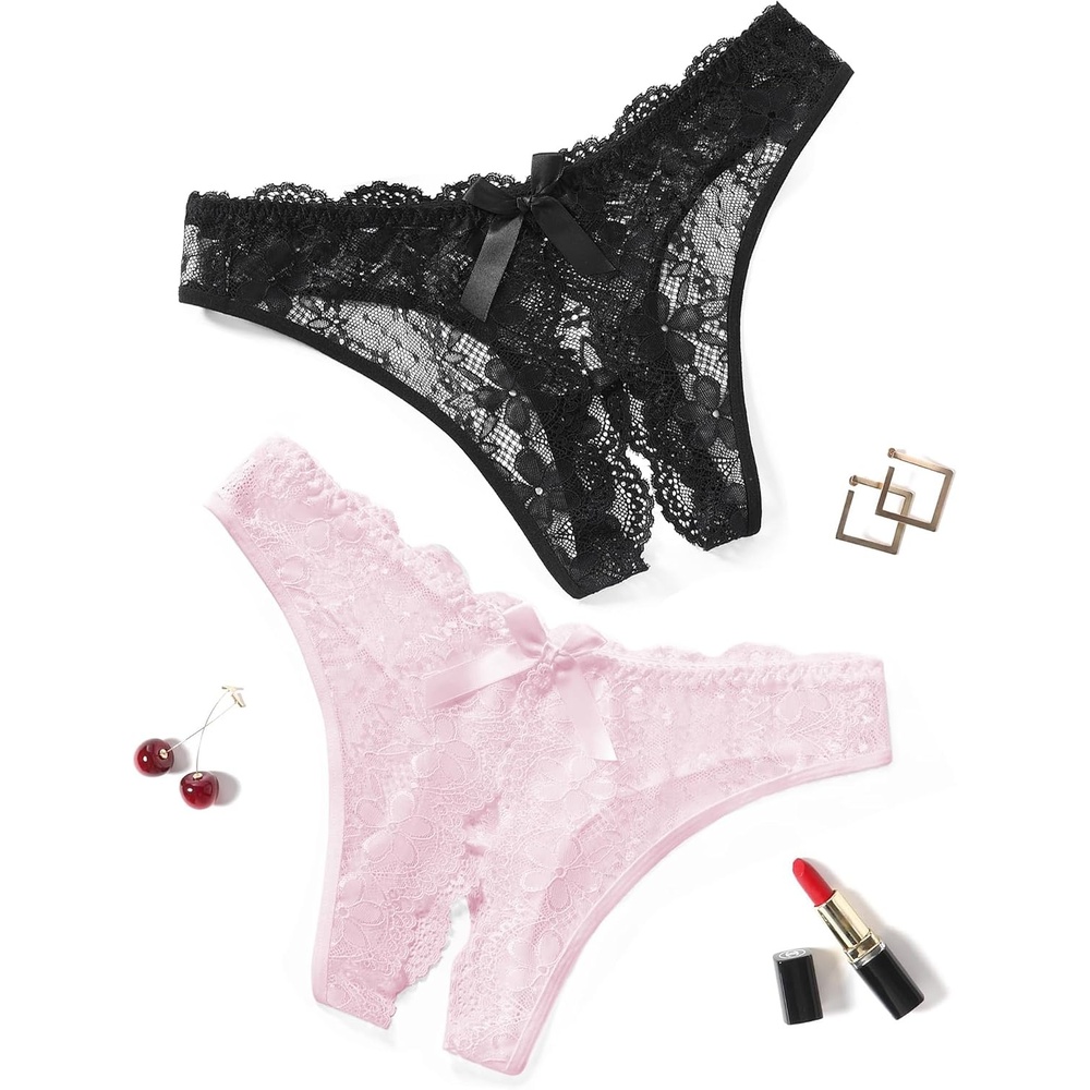 image:imageAvidlove Women Lace Panties Floral Lace Briefs Sexy Hollow Out Bow Underwear 14 PackBlackpink