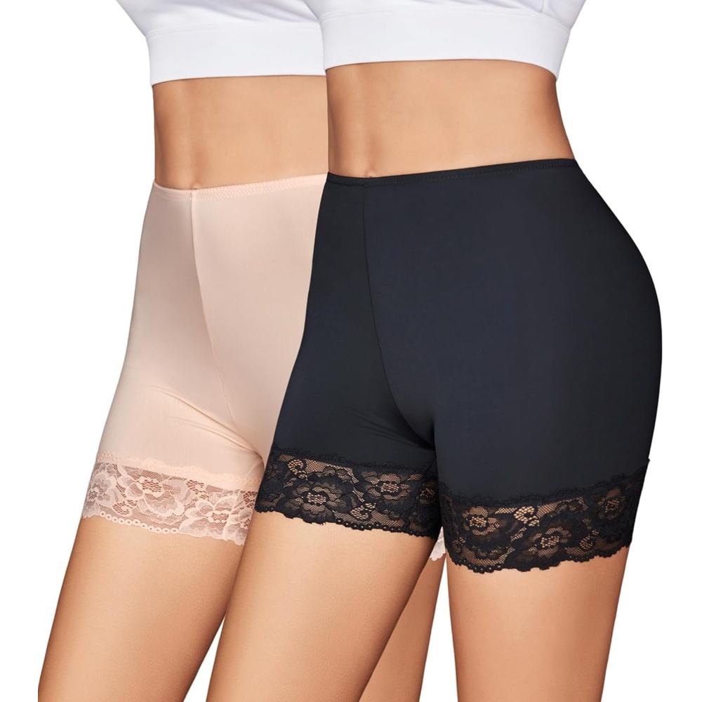image:imageAvidlove Womens Under Shorts for Dresses Seamless Anti Chafe Underwear Smooth Boyshorts Lace Slip Shorts for WomenBlacknude