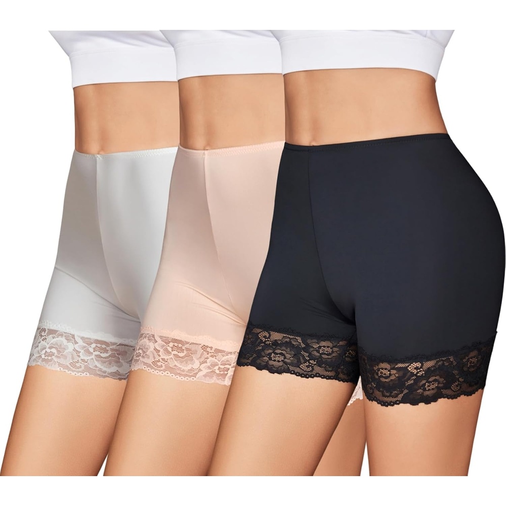 image:imageAvidlove Womens Under Shorts for Dresses Seamless Anti Chafe Underwear Smooth Boyshorts Lace Slip Shorts for WomenBlackwhitenude