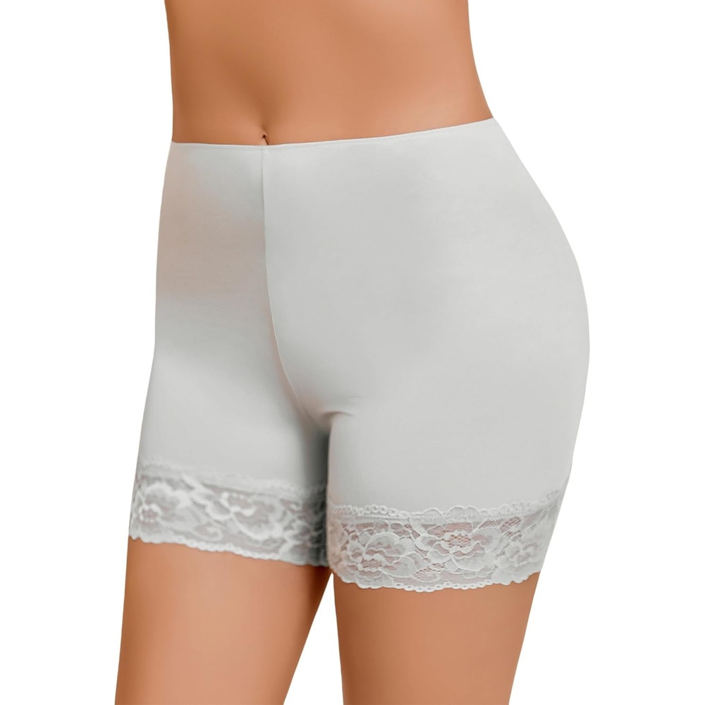 image:imageAvidlove Womens Under Shorts for Dresses Seamless Anti Chafe Underwear Smooth Boyshorts Lace Slip Shorts for WomenLight Gray