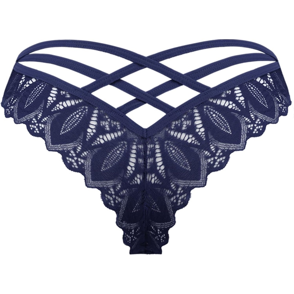 image:imageAvidlove Womens Underwear Lace Cheeky Panties Criss Cross Back Bikini Thongs Sexy UndiesDark Blue