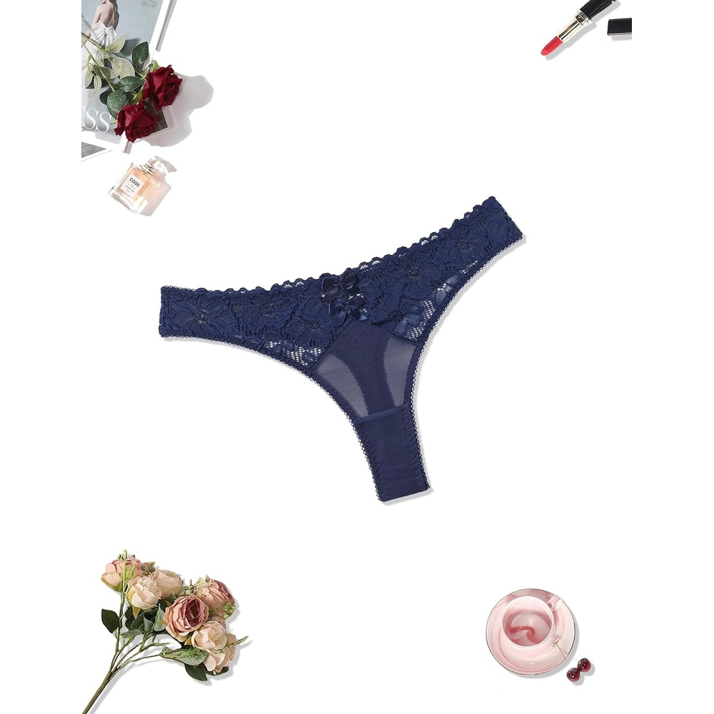 image:imageAvidlove Womens Underwear Sexy Bikini Panties Lace Thongs Low Waist Cheeky Lingerie PantiesNavy Blue