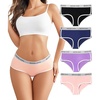 image:imageAvidlove Cotton Underwear for Women Hipster Panties Stretch Briefs Mid Rise Ladies Underpants MultipackBlackNavy BluePinkPurple