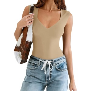 Avidlove Body Suits for Womens Sexy Bodysuit Tank Top Thong Body Suit Seamless Double Lined Going Out Tops(Nude)
