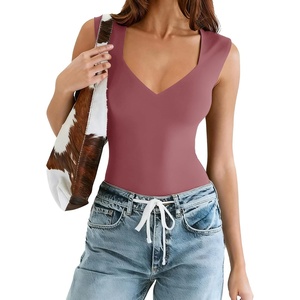 Avidlove Body Suits for Womens Sexy Bodysuit Tank Top Thong Body Suit Seamless Double Lined Going Out Tops(Purple Red)