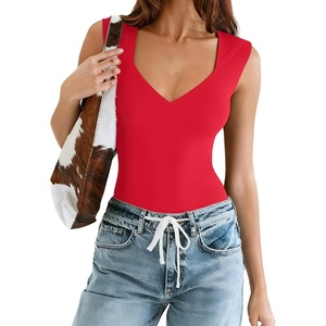 Avidlove Body Suits for Womens Sexy Bodysuit Tank Top Thong Body Suit Seamless Double Lined Going Out Tops(Red)