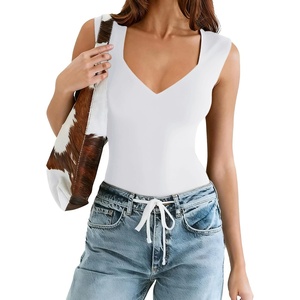 Avidlove Body Suits for Womens Sexy Bodysuit Tank Top Thong Body Suit Seamless Double Lined Going Out Tops(White)