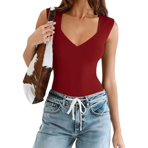 Avidlove Body Suits for Womens Sexy Bodysuit Tank Top Thong Body Suit Seamless Double Lined Going Out Tops(Wine Red)