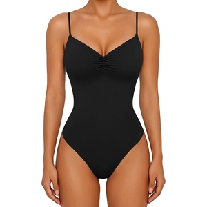 Avidlove Body Suits for Womens Sexy Ruched V Neck Bodysuits Backless Going Out Tank Tops Club Concert Summer Outfits(Black)