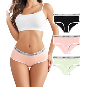Avidlove Cotton Underwear for Women Hipster Panties Stretch Briefs Mid Rise Ladies Underpants Multipack(Black/Pink/Green)