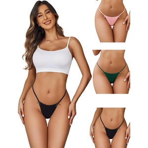Avidlove G String Thongs for Women Cheeky Breathable Underwear Sexy No Show Panties 3 Pack(Black+pink+green)