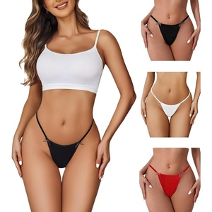 Avidlove G String Thongs for Women Cheeky Breathable Underwear Sexy No Show Panties 3 Pack(Black+white+red)