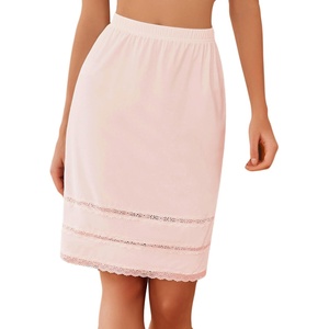 Avidlove Half Slips for Women Underskirt Dress Extender Lace Trim Knee Length Short Skirt(Pink)