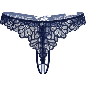 Avidlove Lace Panties Womens Sexy Bikini Underwear Criss Corss Thong Briefs V-Shape Cheeky Hipster S-XXL(Navy)