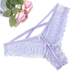 Avidlove Lace Panties for Women Rhinestone Cheeky Briefs Criss Cross String Hipster Underwear(Lilac)