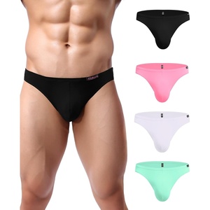 Avidlove Mens Bikini Underwear Low Rise Briefs Microfiber Underpants 4 Pack(Black/White/Pink/Blue)