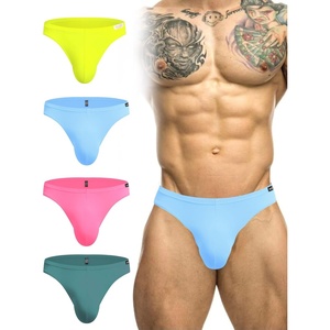 Avidlove Mens Bikini Underwear Low Rise Briefs Microfiber Underpants 4 Pack(Blue/Green/Pink/Yellow)